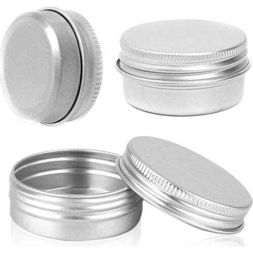 1PC 5ML-250ML Empty Aluminum Cream Jar Tin Cosmetic Containers Nail Derocation Crafts Pot Bottle Screw Thread Podwer Box