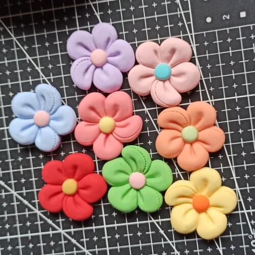 1pcs/lot resin flat back Simulation flower 30mm Cabochons Scrapbooking Hair Bow Center DIY Christmas decration
