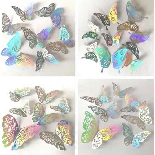 12pcs 3d Butterfly Wall Sticker Beautiful Butterflies Art Decals Room Wall Decor Stickers Home Decoration