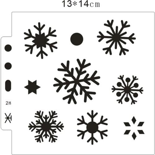 14.1*13 Snowflake bless stencils Cover template spray plastic mold shield DIY cake hollow Embellishment printing lace ruler