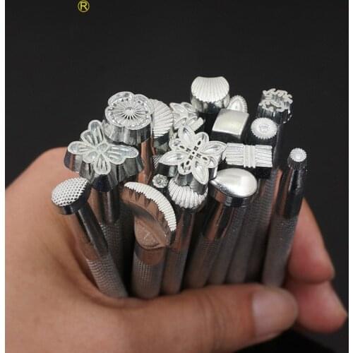 20 piece leather carving and printing tool set Leather tool set hand sewing leather for vegetable tanning