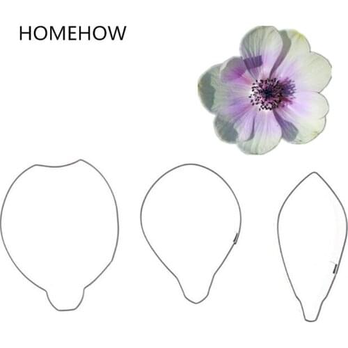 3PCS/Lot Anemone Flower Fondant Cake Mold Stainless Steel Metal Cutting Sets Kitchen Baking Mold Flower Making Cake Mould