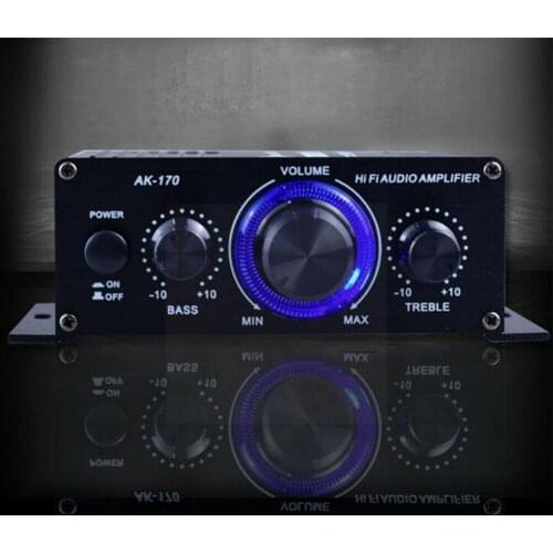 AK170 12V Mini 400W HIFI Digital Stereo Audio Amplifier Home Radio Car Stock Microphone Amplificador Hot In Theater FM Car K7F2