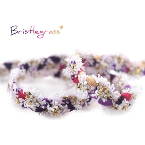 BRISTLEGRASS 1 Yard 5/8" 15mm Gold Glitter Blended Rope Braided Crochet Lace Trims Ribbon Pillow Headband Dress DIY Sewing Craft