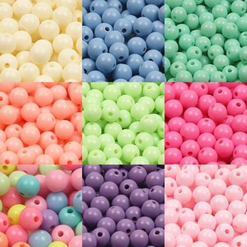 6-20mm Round ABS Imitation Pearls Pink Blue Loose Beads Handmade DIY Bracelet Accessories For Jewelry Making Supplier Wholesale