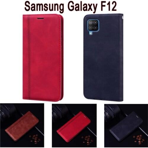 Phone Cover For Samsung Galaxy F12 Case SM-F127G F127F Wallet Flip Leather Shell Book On Samsung F12 Case Magnetic Card Etui Bag
