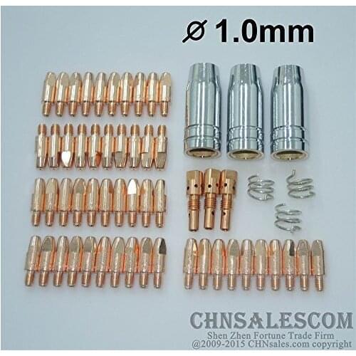 CHNsalescom 59 PCS MB 25AK MIG/MAG Welding Gun Contact Tip 1.0X28 Gas Nozzle Tip Holder