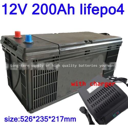 GTK Lifepo4 12V 200AH lithium battery BMS 4S 12.8V 300Ah deep cycle for 1800W inverter EV RV Solar energy storage +20A Charger
