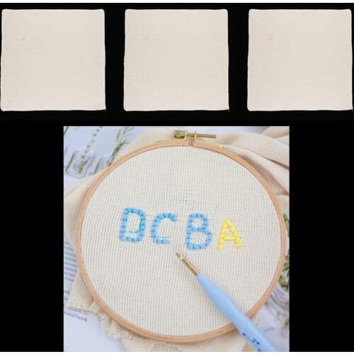 3pcs Cotton Monks Cloth For Cross Stitch Embroidery Hooking Punch Needling