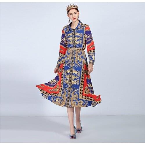 2020 summer New Arrival Turn-down Collar Full Sleeve Single Breasted Top + Pleated Mid-Calf Skirt Leopard Print Suit Women