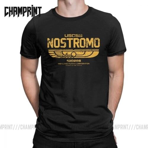 Men Alien Weyland Yutani CORP Nostromo Crew T Shirts USCSS Pure Cotton Tops Amazing Short Sleeve Crewneck Tees Gift T-Shirts