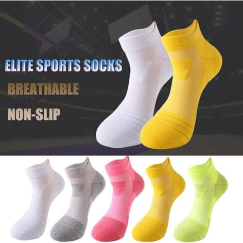 Men Women Coolmax Combed Summer Cotton Cycling Socks Breathable Basketball Running Fitness Outdoors Badminton Tennis Sport Socks