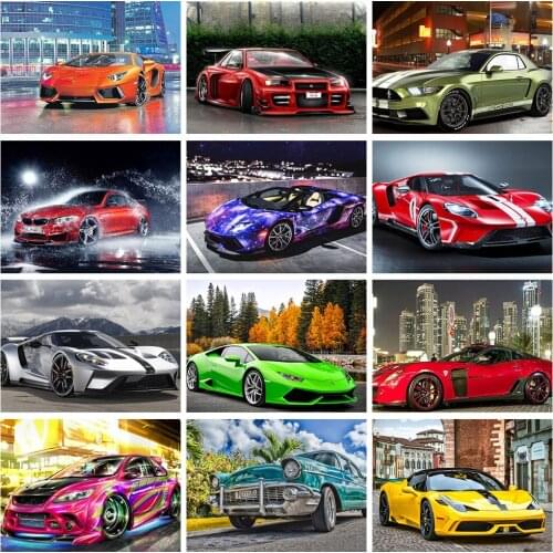 Wen Zuan Racing car Diamond Painting 5D Full Square Car Diamond Embroidery Sale Mosaic Art Cross Stitch Home Decor Gift 30x40cm