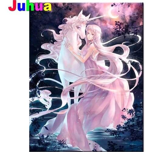 Unicorn fairy diy Diamond Painting Mosaic cartoon 5D Full Square Round drill diamond Embroidery gift home decor dropshipping