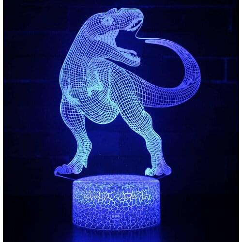 Remote Control Table Lamps Toys Gift For kid Home Decoration 3D LED Night Light Lamp Dinosaur Series 16Color3D Night light LED