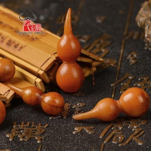Natural yak bone carving gourd text to hang a pendant piece of buddhist beads DIY accessories