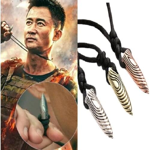 Bullet Necklace Cool for Men Women Fashion Grunge Pendant Army Fan Jewelry Tide Braided Rope Adjustable Party Accessories Gift