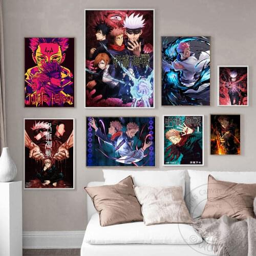 Classic Anime Jujutsu Kaisen Posters Kraft Prints Canvas Poster Wall Art Painting For Study Home Living Room Decoration Cuadros
