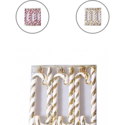 Practical 6Pcs Good Crutch Ornaments Holiday Party Supplies Portable Christmas Crutch Vibrant Color for Dorm