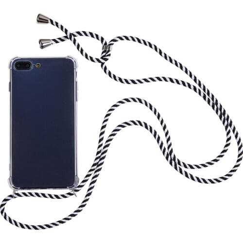Necklace Transparent Cell Phone Case With Lanyard Strap For Samsung Galaxy S20 Ultra S8 S9 S10 Plus Mobile Neck Holder Case
