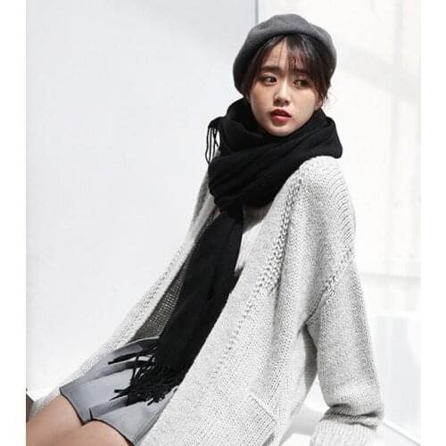 2019 Autumn Winter Female Wool Scarf Soft Women Cashmere Scarves Wide Lattices Long Shawl Wrap Blanket Lady Warm Tippet New