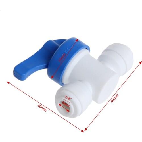 Ball Valve 6mm 1/4" Tube OD Port Plastic Water System Loop Connector Mar28