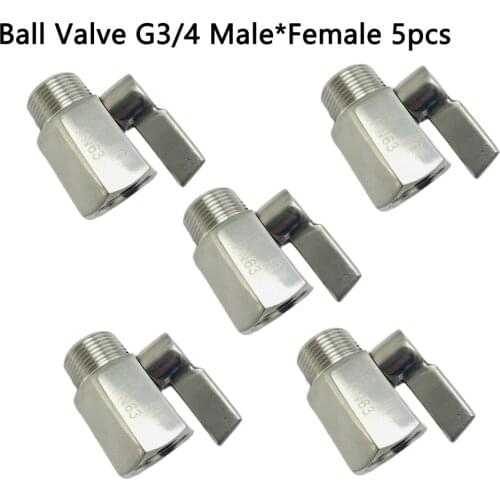 Ball Valve SUS304 G3/4" Female*Male 5pcs/lot Stainless Steel