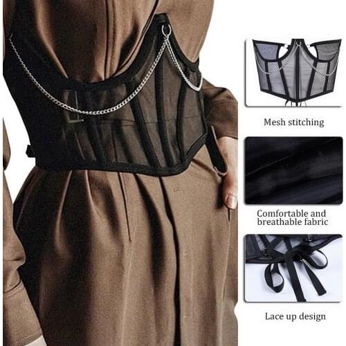 Super Wide Belt With Bone Elastic Corset Belt Winer Autumn Clothes Tops Female Tank Top Slim Wist Corset Tops