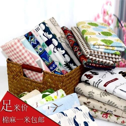 Cotton Linen Printed Fabric By Meter Handmade DIY Sewing Cloth Home Decoration Sofa Tablecloth Material 100*150cm