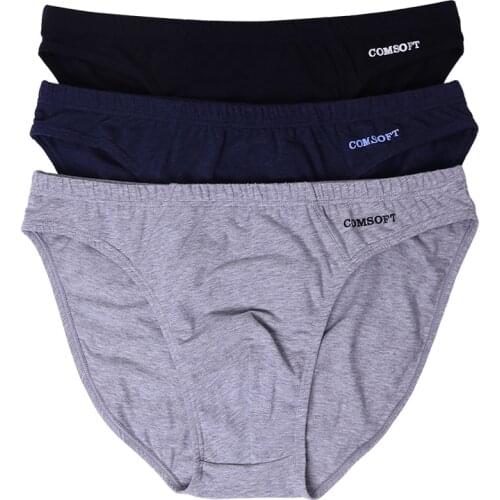 3pcs/pack cotton men underwear solid color high quality mens briefs midrise Comfortable Breathable men underpants Men Lingerie