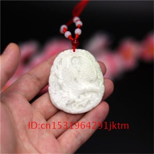 Jewelry Accessories Carved for Men Amulet Eagle Chinese Charm Fashion White Natural Jade Necklace Pendant Gifts