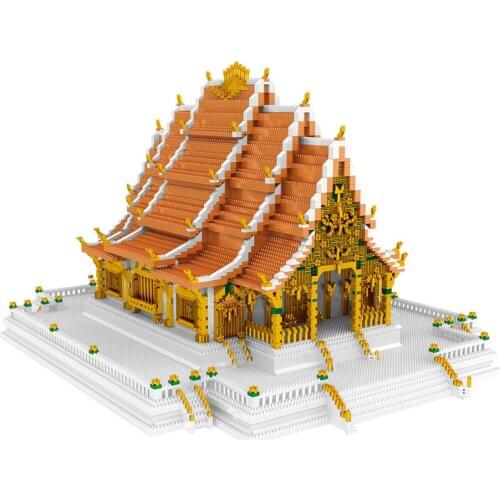 ZRK7825 Thailand Royal Mini Building Blocks Grand Palace Model 9846pcs+ Famous Architecture Micro Bricks Toys for Children Gift