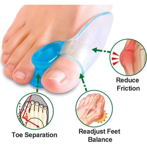1 Pair Toe Separator Comfortable Straighten Bent Toes Silicone Relieve Pain Foot Fingers Protector Adult Foot Toe Bone Corrector