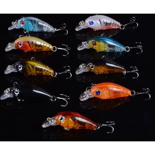 1pcs 4.5cm 3.5g Small Minnow Fishing Lure Artificial Hard Crank Bait topwater Wobbler Fishing Crankbait lure With 3D Eyes