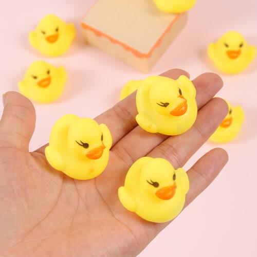 10pcs Cute Squeaky Rubber Ducks Kids Birthday Party Favors Toy Bath Room Game Playing Baby Shower Giveaway Gifts Party Supplies