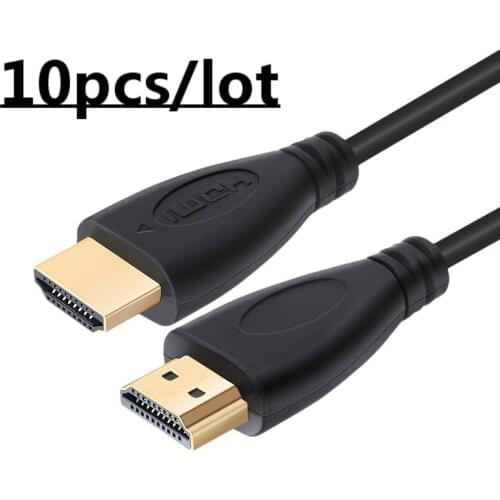 10pcs/Lot HDMI Cable High Speed 1080P 3D Gold Plated Video Cables for HDTV Laptop Computer 0.3m 1m 1.5m 2m 3m 5m 7.5m 10m 15m