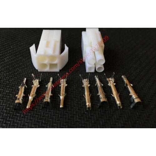 20 Sets Female And Male Small Tamiya Connector Kits Mini Tamiya EL 4.5MM Socket Plug With 4 Way 4 Pin