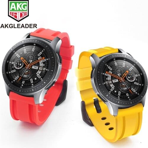 AKGLEADER Soft Rubber Sport Strap For Huawei GT/GT2 Watch Band Bracelet For Samsung Galaxy Watch 46 Gear S3 22mm Amazfit GTR 47