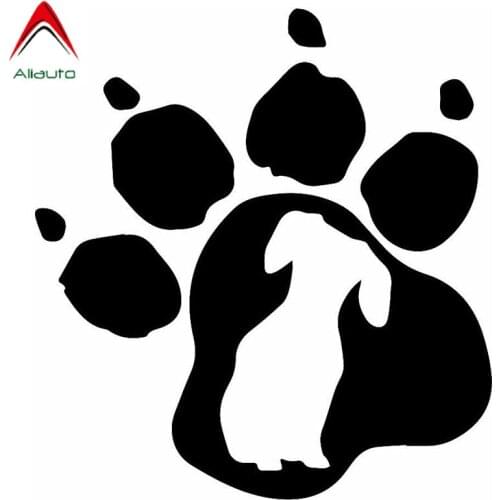 Aliauto Personality Car Stickers Dachshund Dog Paw Print Vinyl Reflective Decal Motorcycle Accessories Black/Silver,16cm*14cm