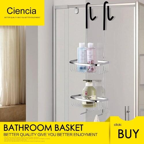 Free Shipping SUS304 Stainless Steel Multifunctional Anti Slip Double Basket Hanging Basket Storage Shelf With Hook