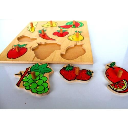 Fruit Figure Puzzle Toy Game Jigsaw Wooden Cut Board for Children Educational Aid Kit For Kid Montesorri Raw Parts