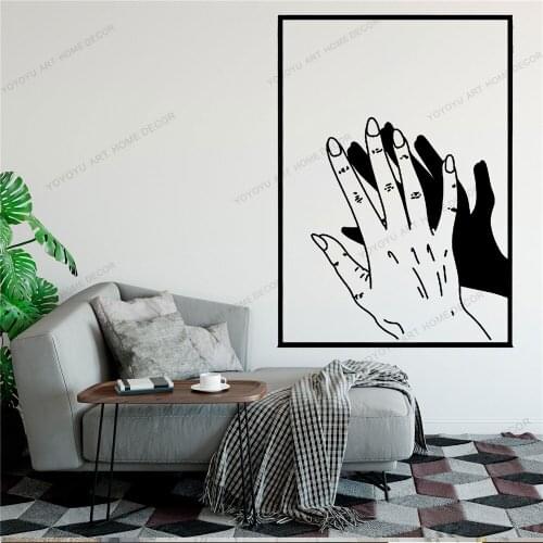 Hand Line Draw Art Wall Sticker For Home Decor Living Room Fashion Wall Decals Valentines Removable Murals Wallpoof CX1446