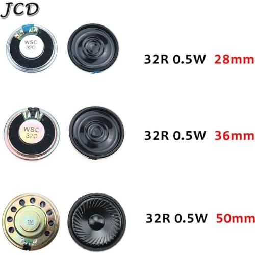 JCD 2PCS New Ultra-thin Horn speaker 32 ohms 0.5 watt 0.5W 32R speaker Diameter 28mm 36mm 50mm 2.8CM 3.6CM 5CM Loudspeaker