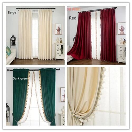 Jinyahome 1Pc 85% Shading High-grade Thickened Lace Ball Curtain Window Bedroom Door Curtain Livingroom Sliding Door 2606#2