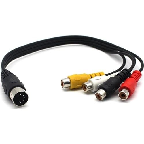 4 RCA Female To 5 Pin DIN Male MIDI Cable DIN To 4RCA Male to Female MIDI Splitter Cable (5ft/1ft)