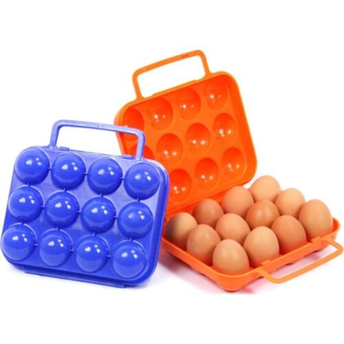 12 Grids Egg Container Holder Box Portable Camping Hiking Picnic BBQ Egg Storage Boxes Outdoor Travel Egg Holder Carrier