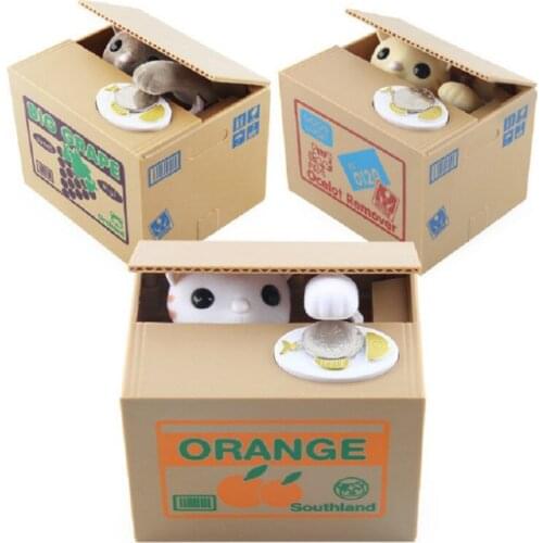 Cat Piggy Bank Coin Box Plastic Deposit Saving Money Safe Box Electronic Cash Safety Deposit Box for Children Kid Birthday Gift