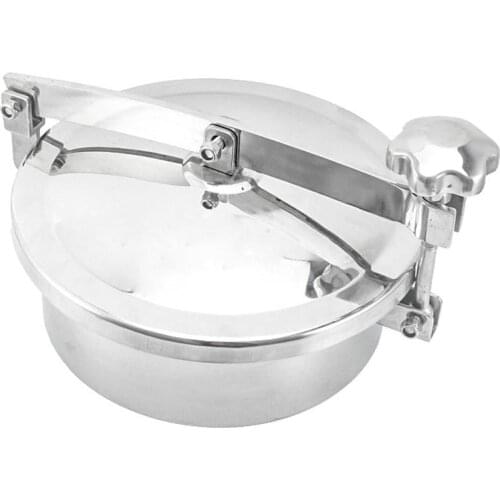 SS304 Round Manway Manhole Cover Quick Open Hand Hole Round Welding Manhole Cover Normal Pressure