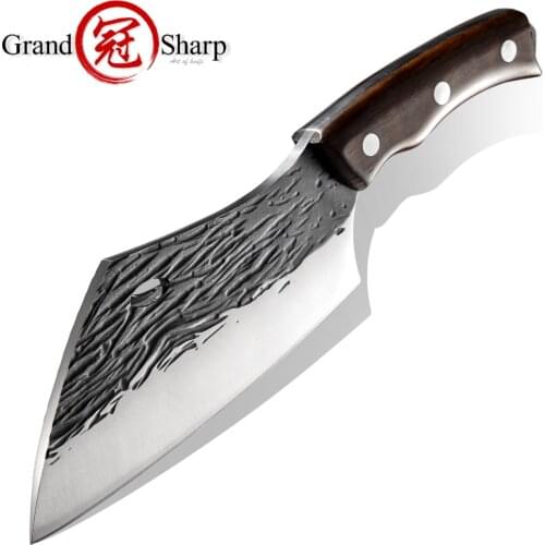 Hand Forged Chinese Cleaver Chef Kitchen Knives High Carbon Steel Butcher BBQ Outdoor Cooking Tool ECO Friendly Product Chopping