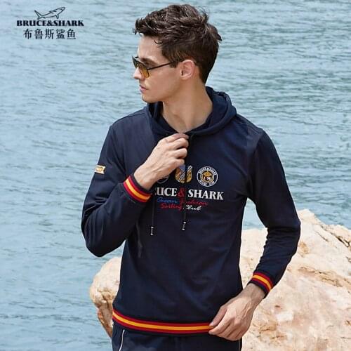 Bruce&Shark New Mens Sports coat Jacket Men Smart Causal Fashion Style Male Wear Embroidery loose hooded Top Quality M to 3XL